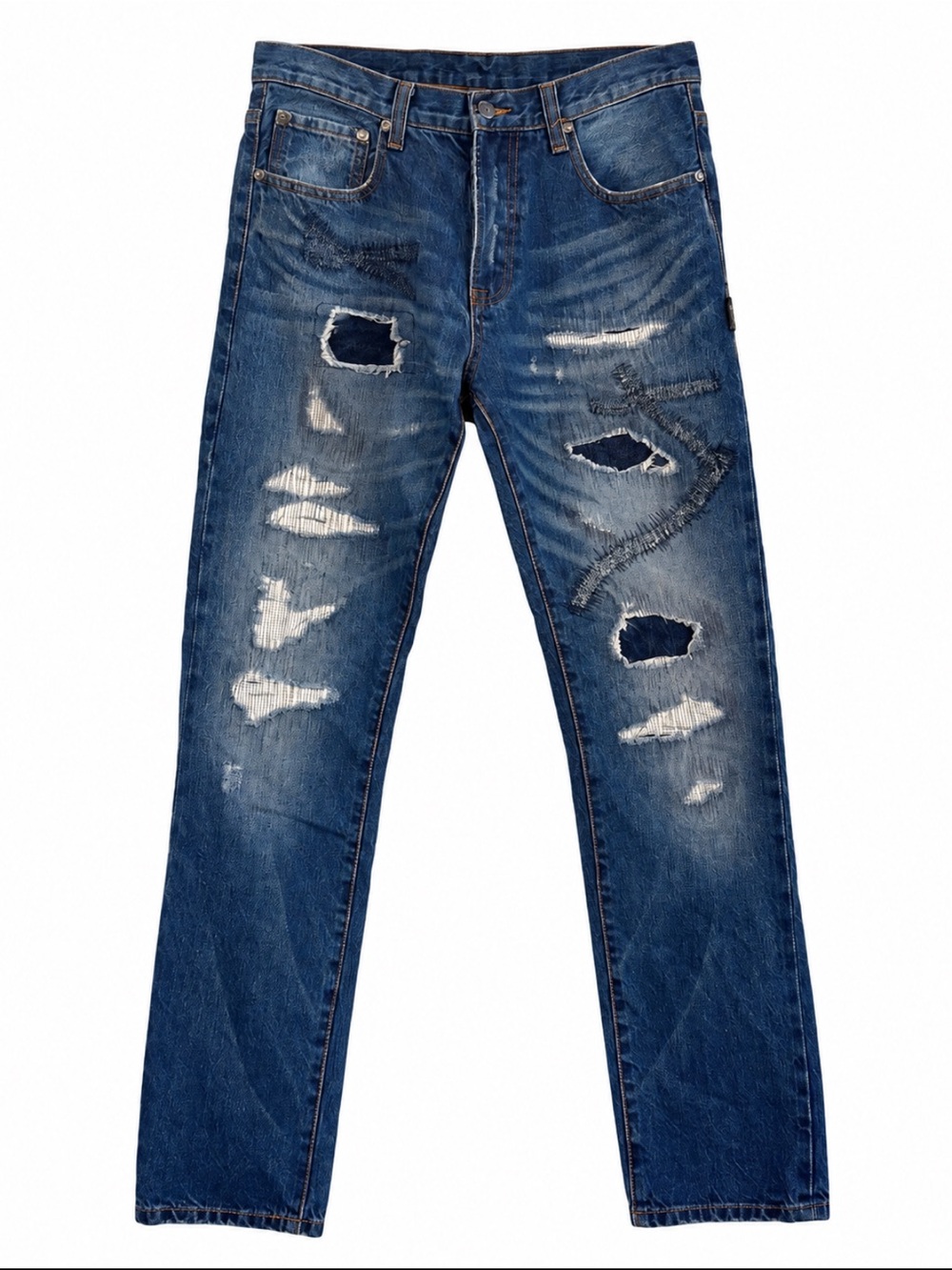 Alien Evolution Studio Distressed Selvedge Jeans Size Medium Like New!
